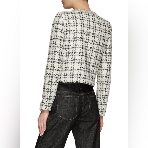 NWT $795 Alice Olivia Kidman Crystal-Embellished Tweed Jacket - Picture 2 of 10